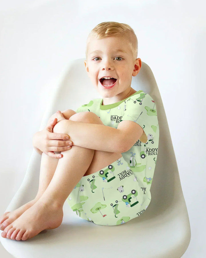 Daddy Golf Team Bamboo Two Piece Short Sleeve Shorts Pajama Set