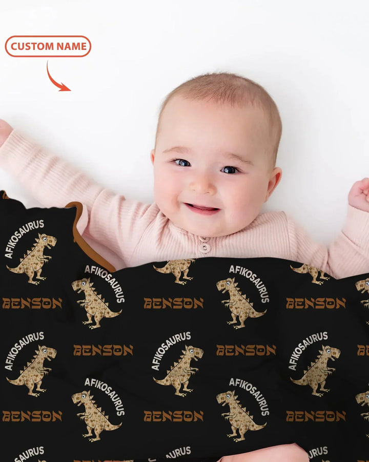 Custom Name Afikosaurus Bamboo Blanket