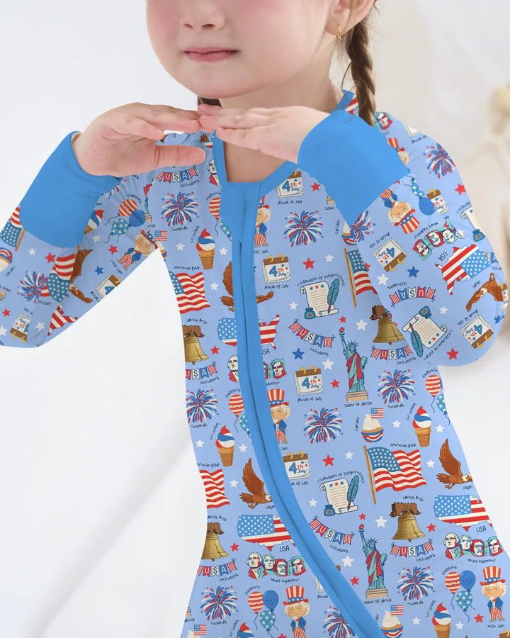Hand Drawn Patriotic Iconic Bamboo Convertible Zippy
