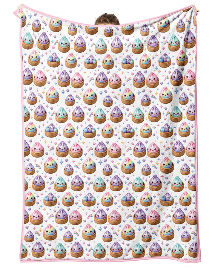 Cute Glitter Dumpling Bamboo Blanket