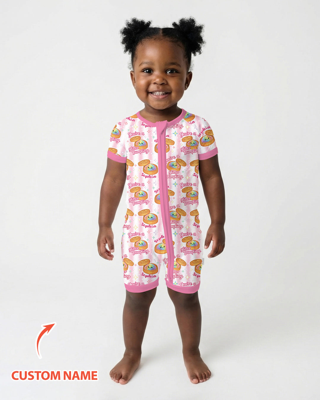 Personalized You're Glitter Dumpling Bamboo Shorty Zippy