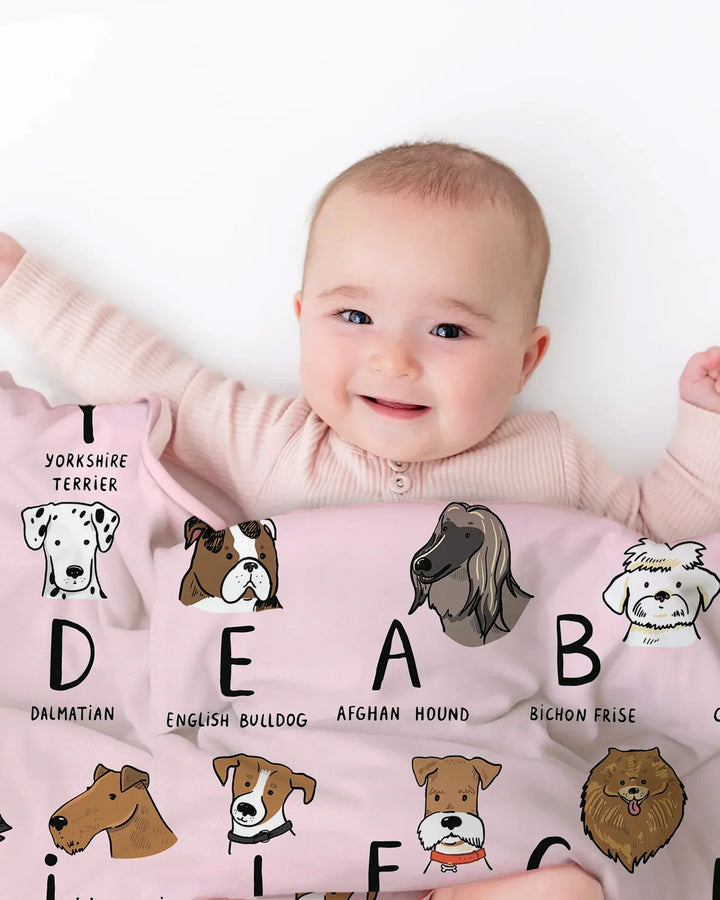 Funny Dogs Alphabet Bamboo Blanket
