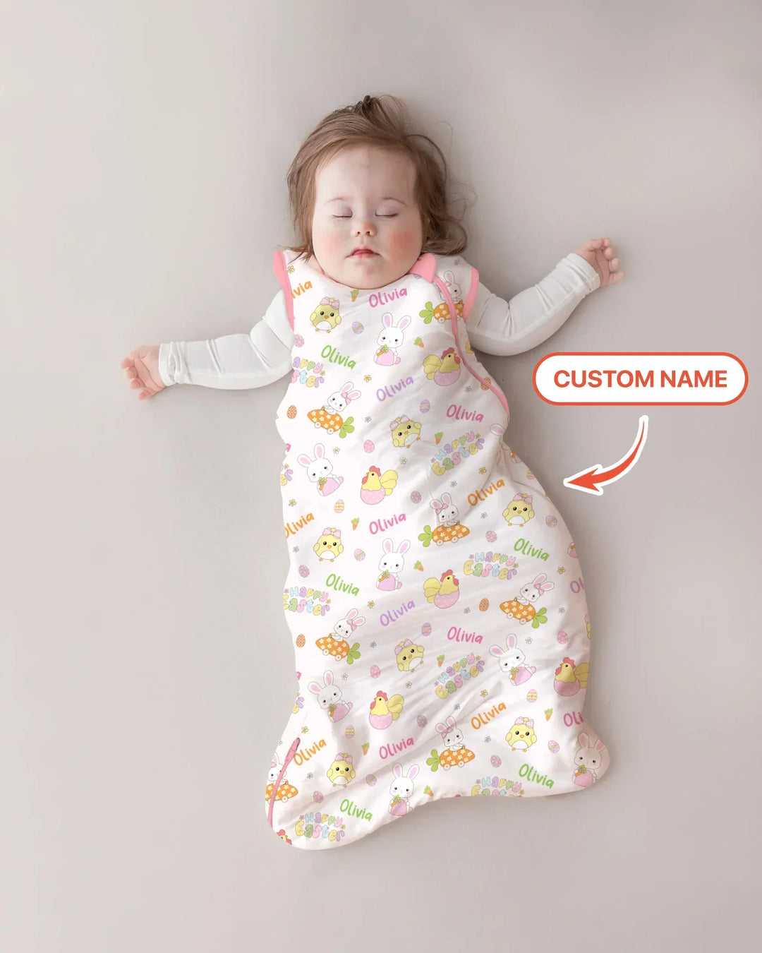 Custom name Happy Easter Bamboo Sleep Bag