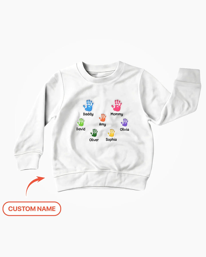 First Mother Day - Handprints Bamboo Crewneck Sweatshirt