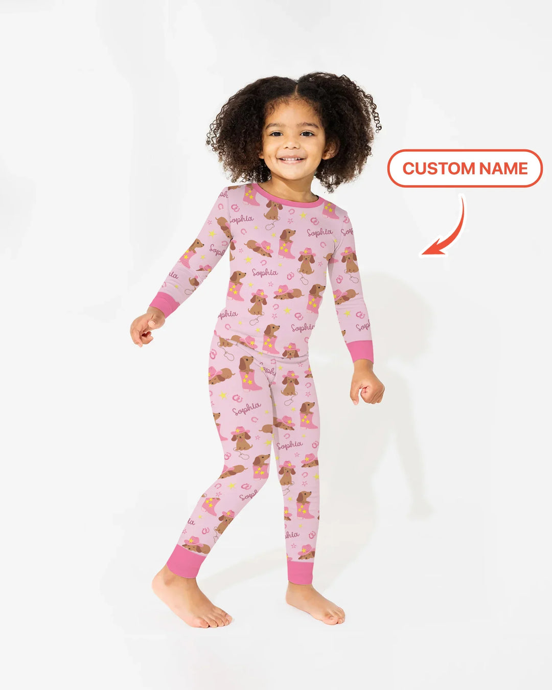 Howdy Dachshund Two Piece Long Sleeve Pajama Set