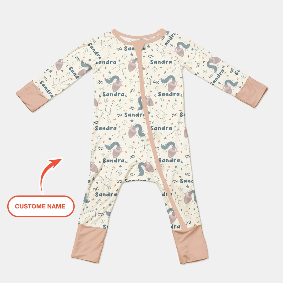 Bohemian Baby Zodiac Signs Custom Name Bamboo Convertible Zippy