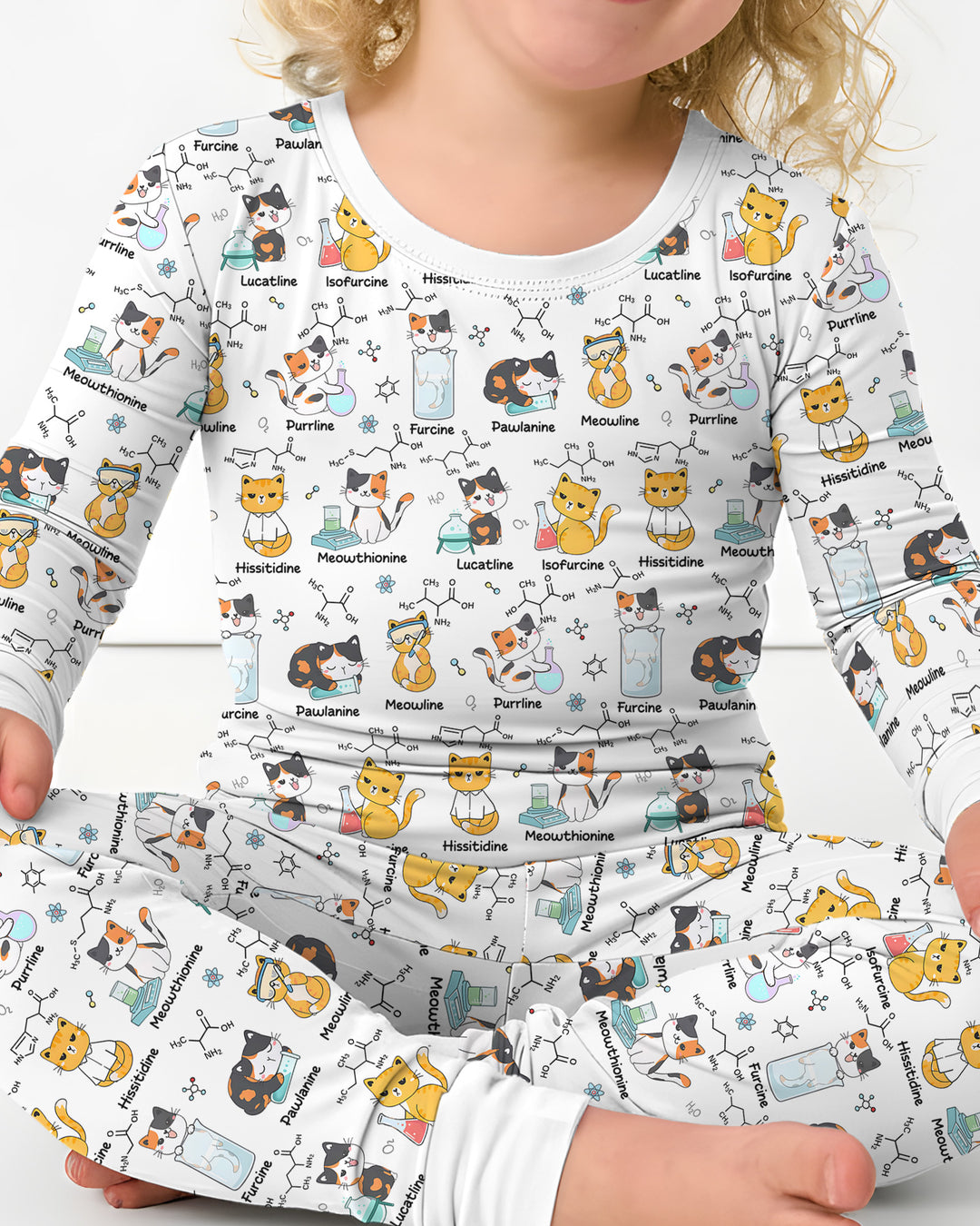 Biochemistry Cat Bamboo Two Piece Long Sleeve Pajama Set
