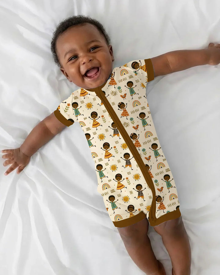 Cute African Heritage Bamboo Shorty Zippy