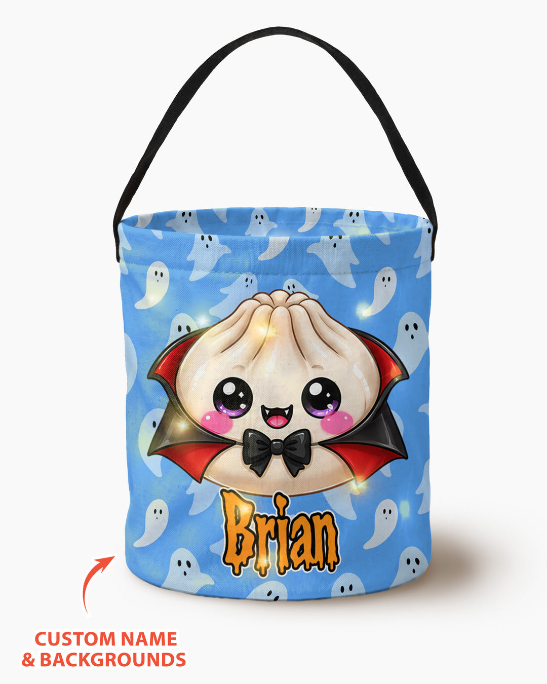 Personalized Halloween Dumpling Cute Character Led Light Bucket Bag