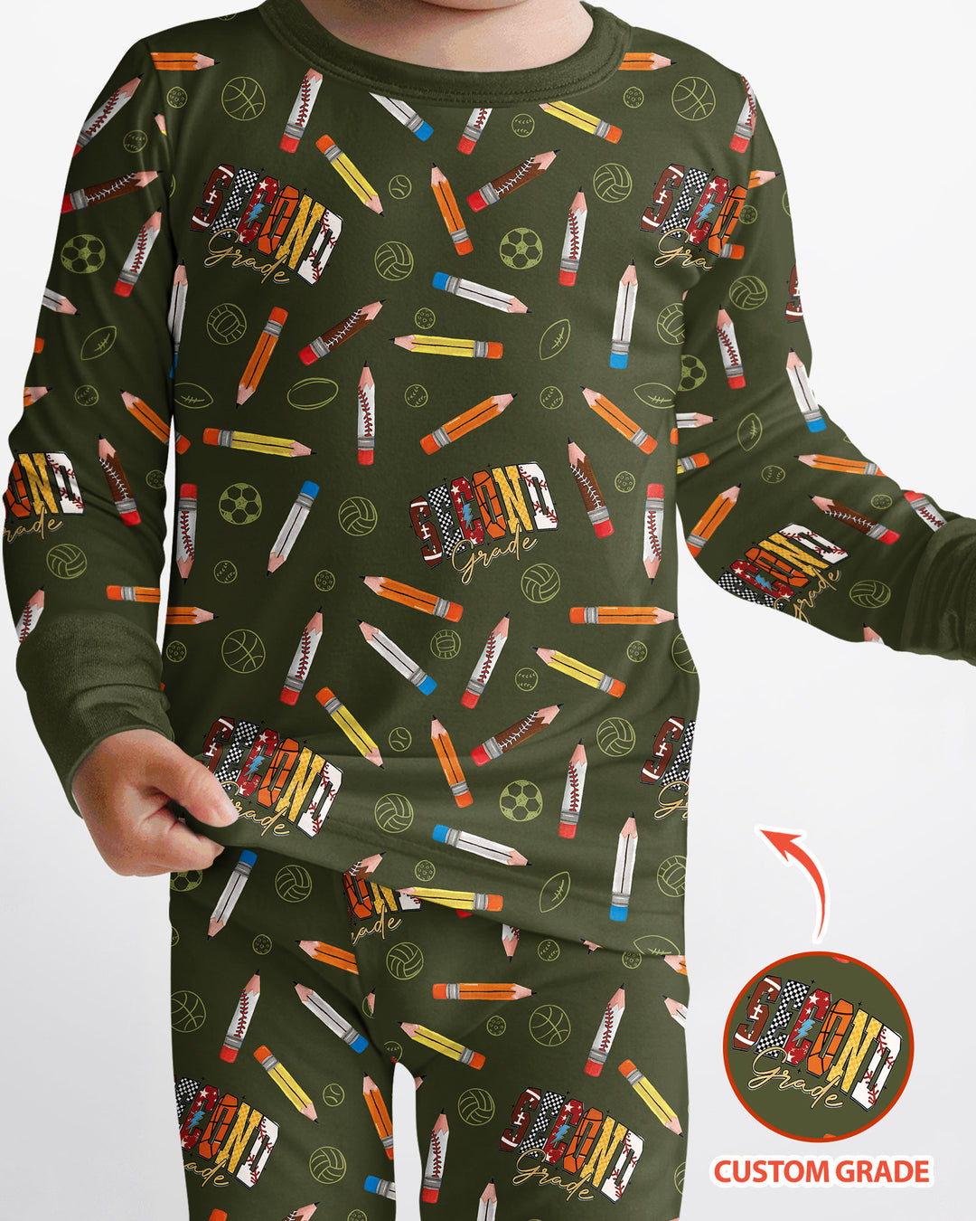 Sport Pre-K to Fourth Grade Bamboo Two Piece Long Sleeve Pajama Set