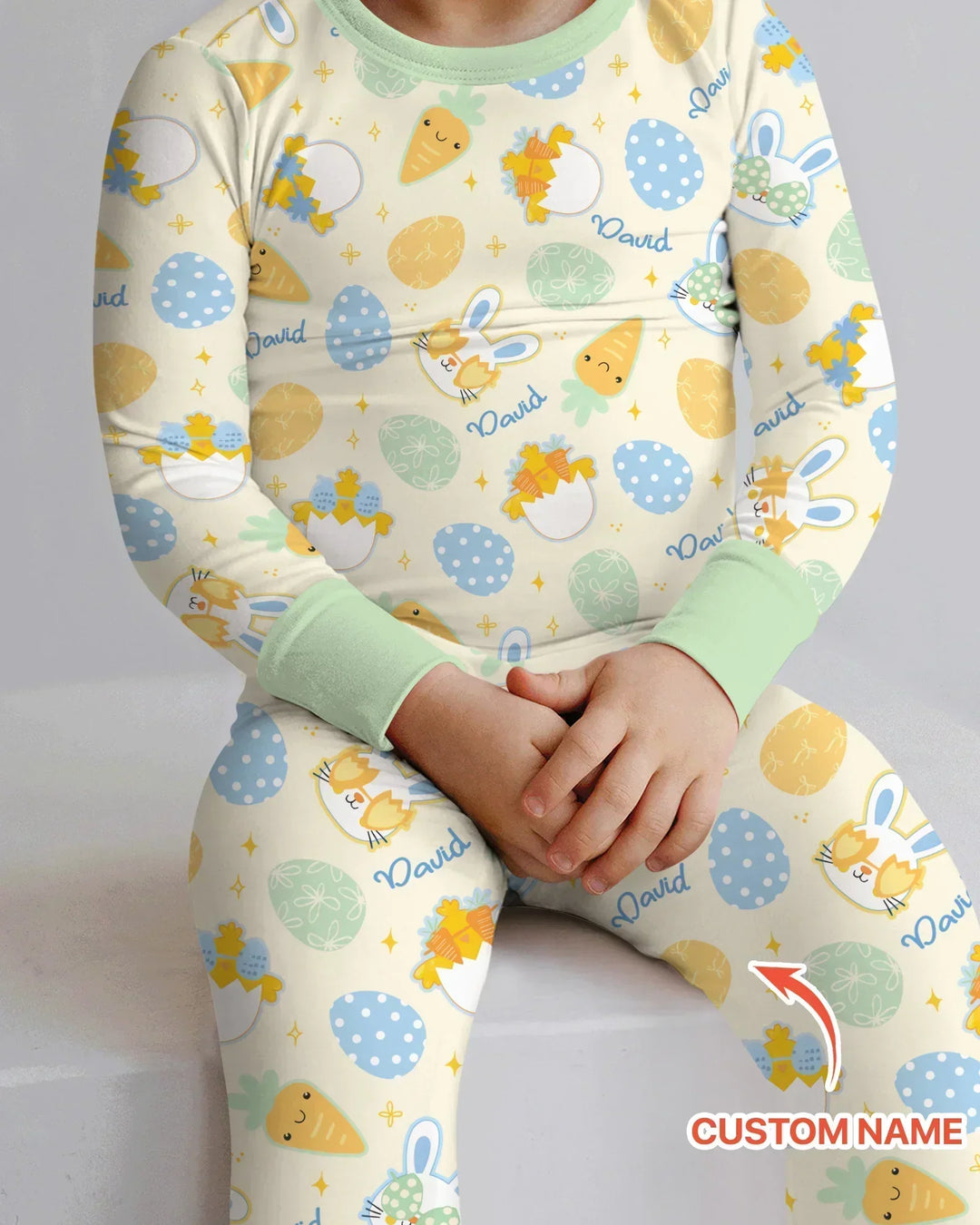 Retro Easter Bamboo Two Piece Long Sleeve Pajama Set