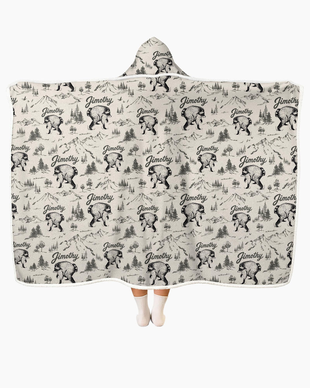 Vintage Jimothy Racoon Family Matching Bamboo Wearable Hooded Blanket