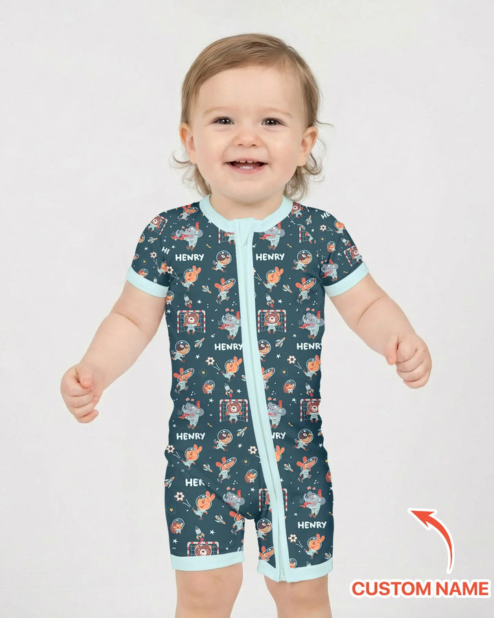 Space Soccer Bamboo Shorty Zippy