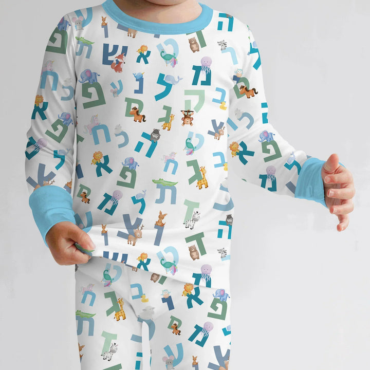 Aleph Bet Bamboo Two Piece Long Sleeve Pajama Set