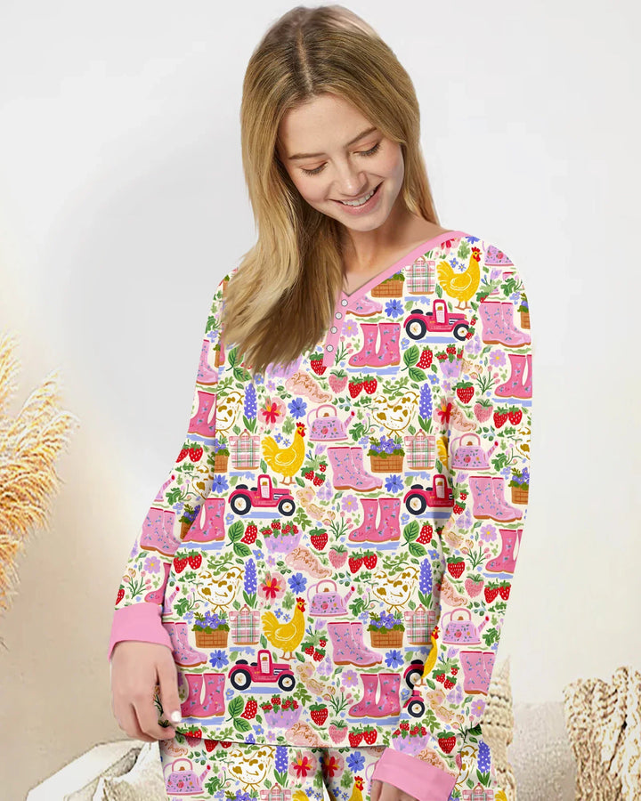 Farm Life Mommy & Me Matching Custom Bamboo Women Pajama Set