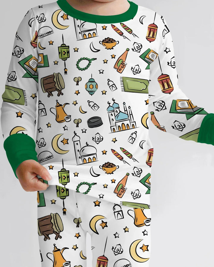 Ramadan Blessings Family Matching Bamboo Two Piece Long Sleeve Pajama Set