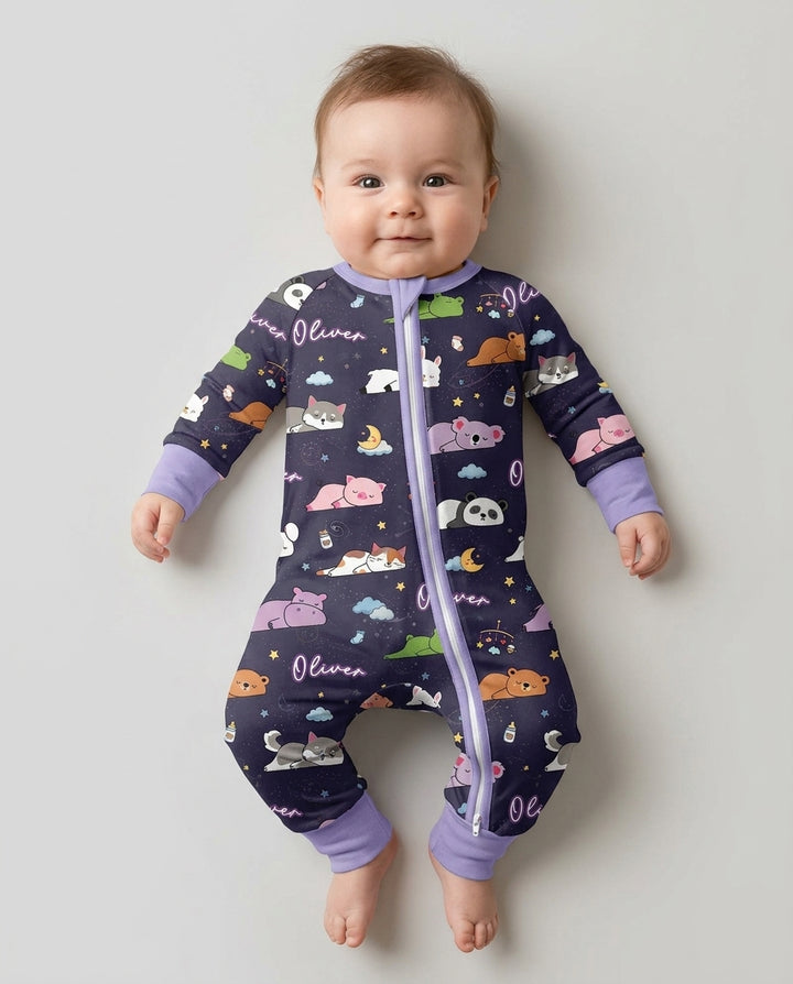 Custom Name Sleeping Cutie Bamboo Convertible Zippy