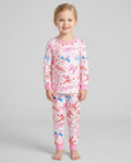Pink Girly Patriotic Bamboo Two Piece Long Sleeve Pajama Set