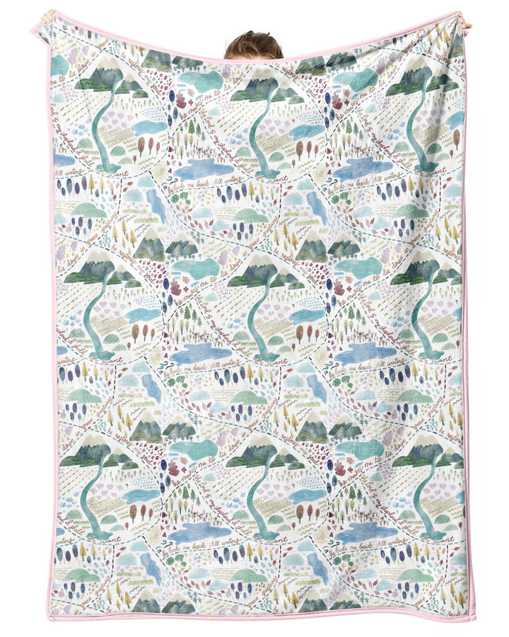 Whimsical Psalms 23 Map Bamboo Blanket