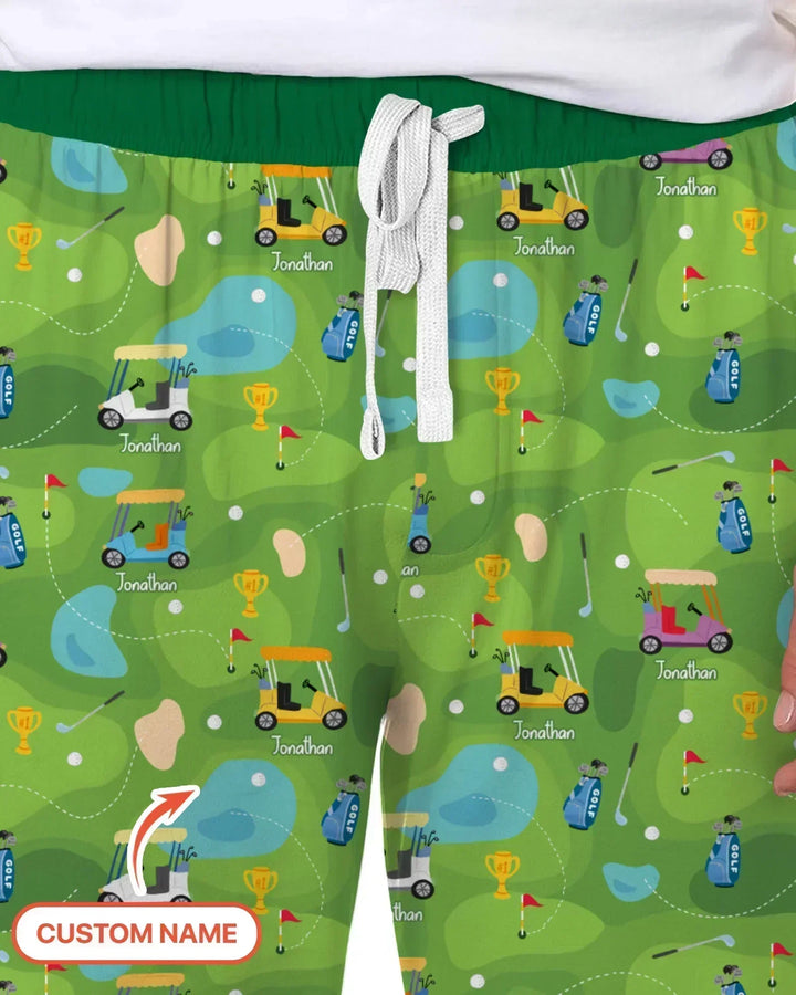 Custom Name Golf Season Family Matching Bamboo Men's Pajama Set