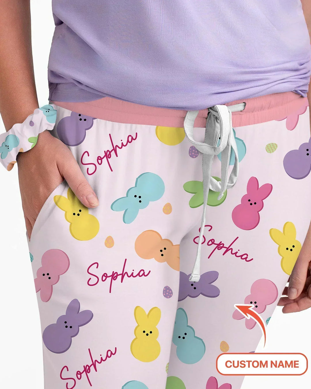 Personalized Easter Bunnies Family Matching Bamboo Women Pajama Set