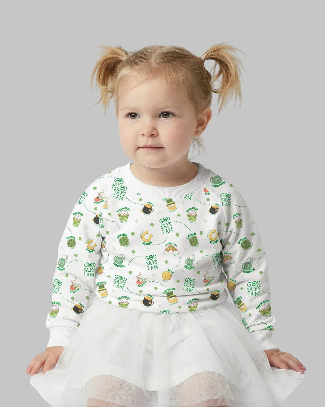 St Patrick's Day God Says I Am Bamboo Crewneck Sweatshirt