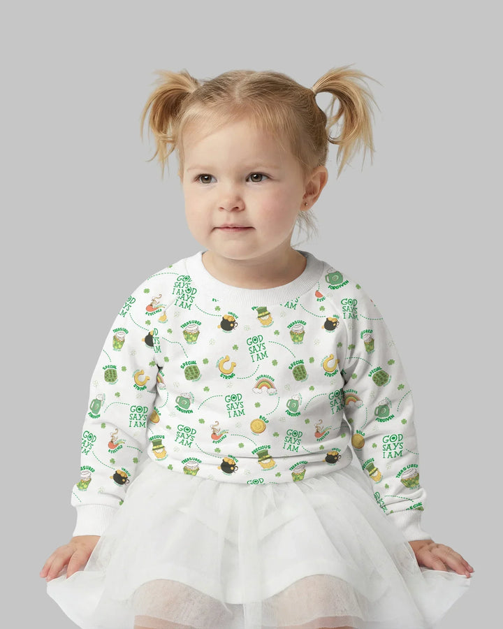 St Patrick's Day God Says I Am Bamboo Crewneck Sweatshirt