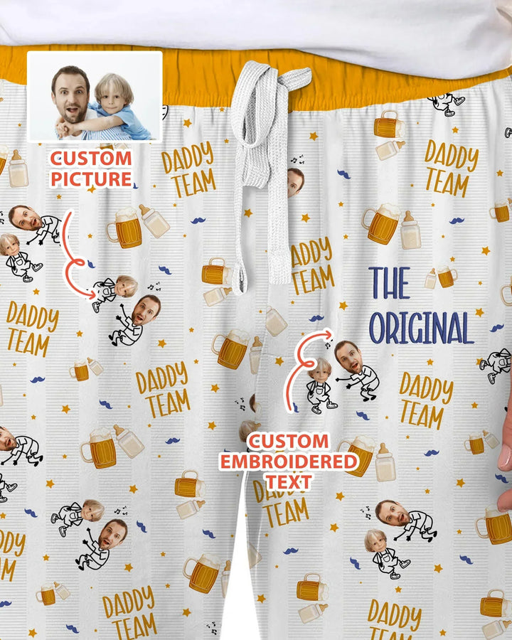 Embroidered Dad And Me Picture Bamboo Men's Pajama Set