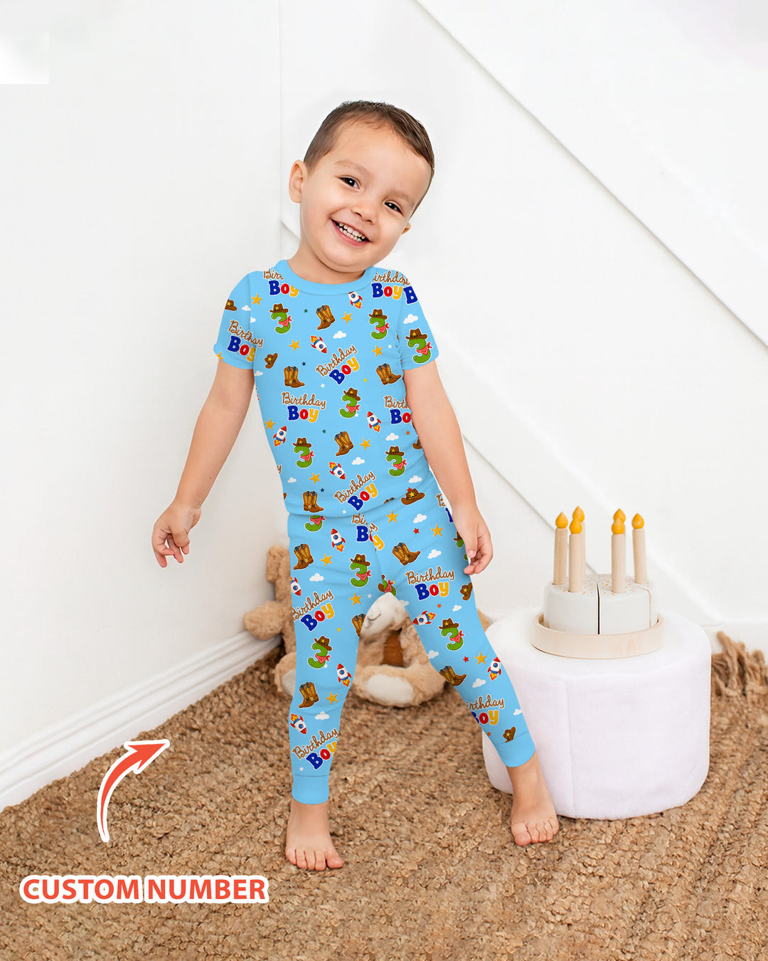 CUSTOM Template Bamboo Two Piece Short Sleeve Pyjamas Set