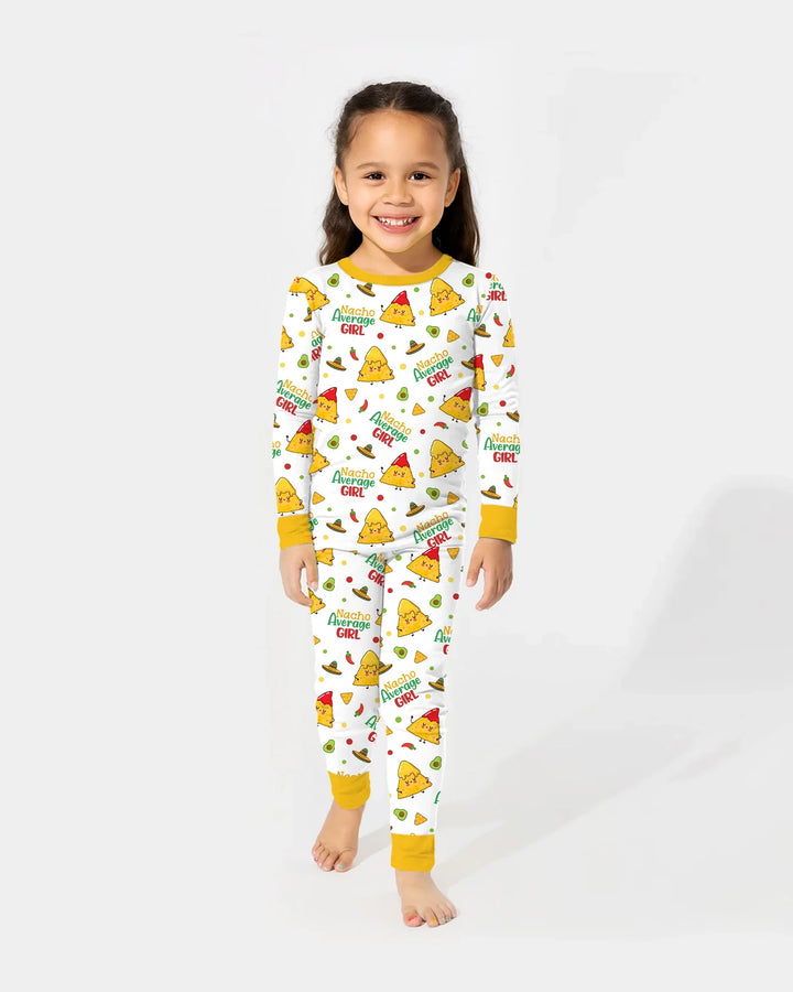 Lil Nacho Average Kid Bamboo Two Piece Long Sleeve Pajama Set