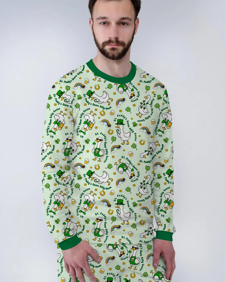 St. Patrick's Day Silly Goose Bamboo Men's Pajama Set