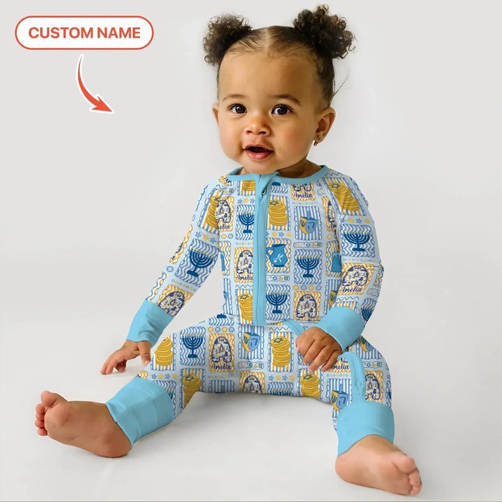 Custom Name Hanukkah Wonderland Bamboo Convertible Zippy