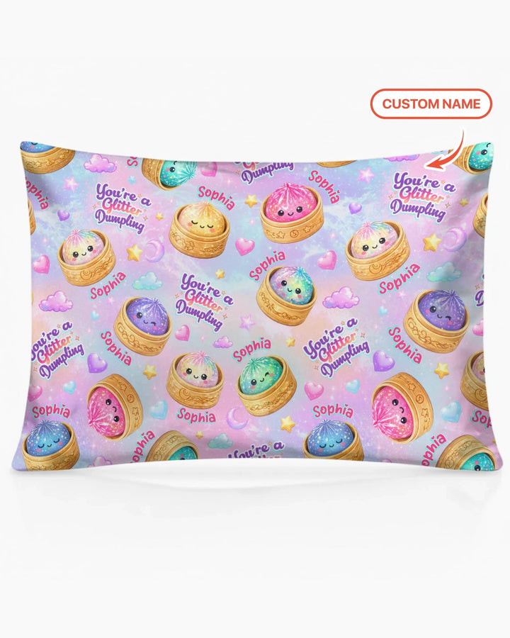 Custom Name You're A Glitter Dumpling Bamboo Pillow Case