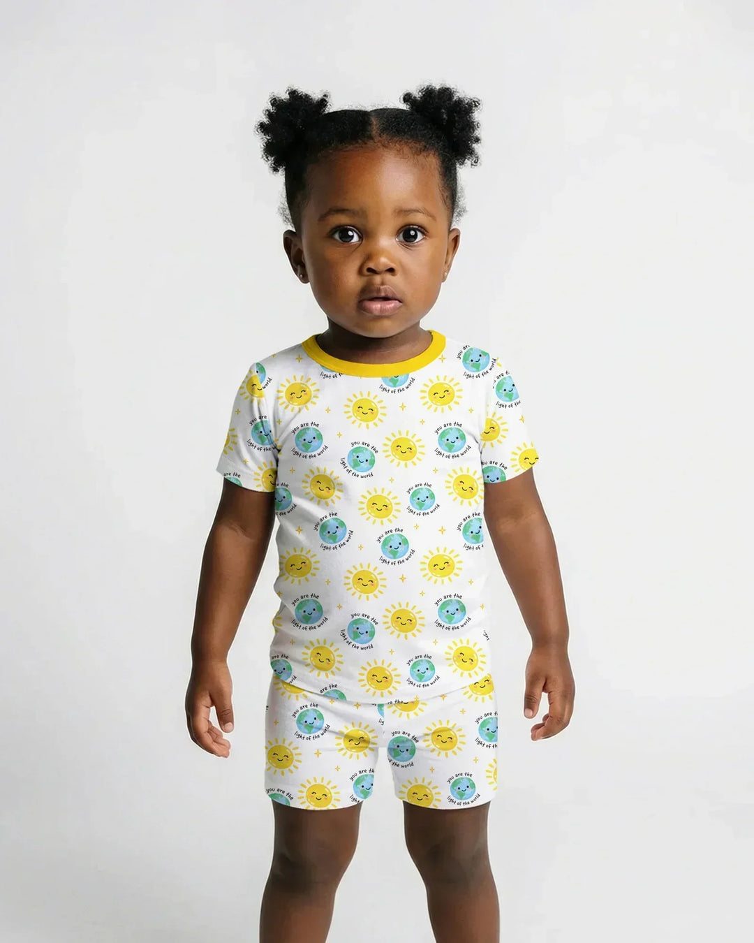 Matthew 5:14 Light of the World Bamboo Two Piece Short Sleeve Shorts Pajama Set