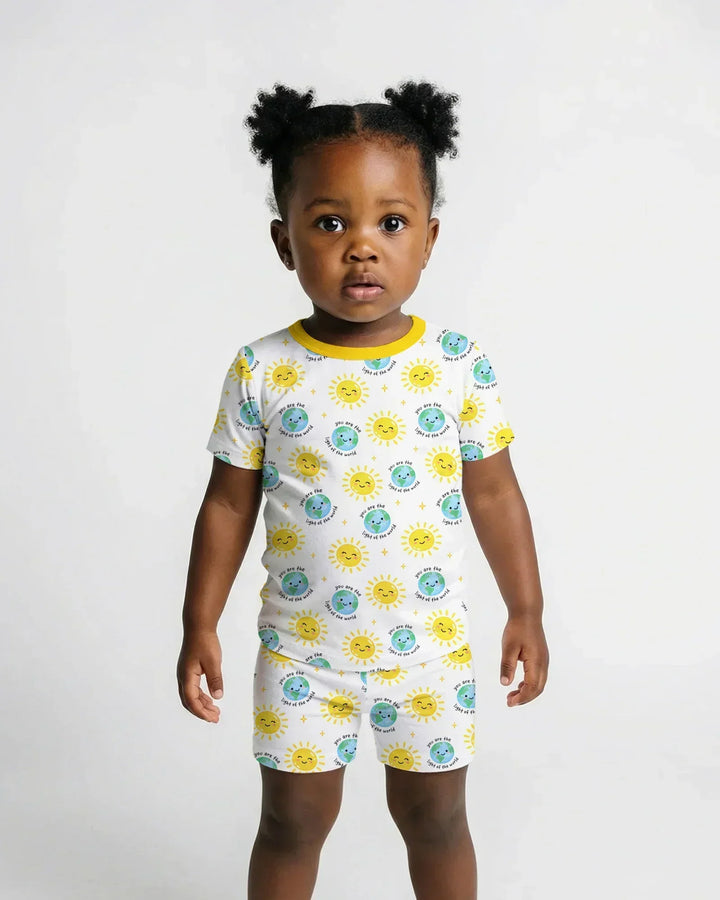 Matthew 5:14 Light of the World Bamboo Two Piece Short Sleeve Shorts Pajama Set