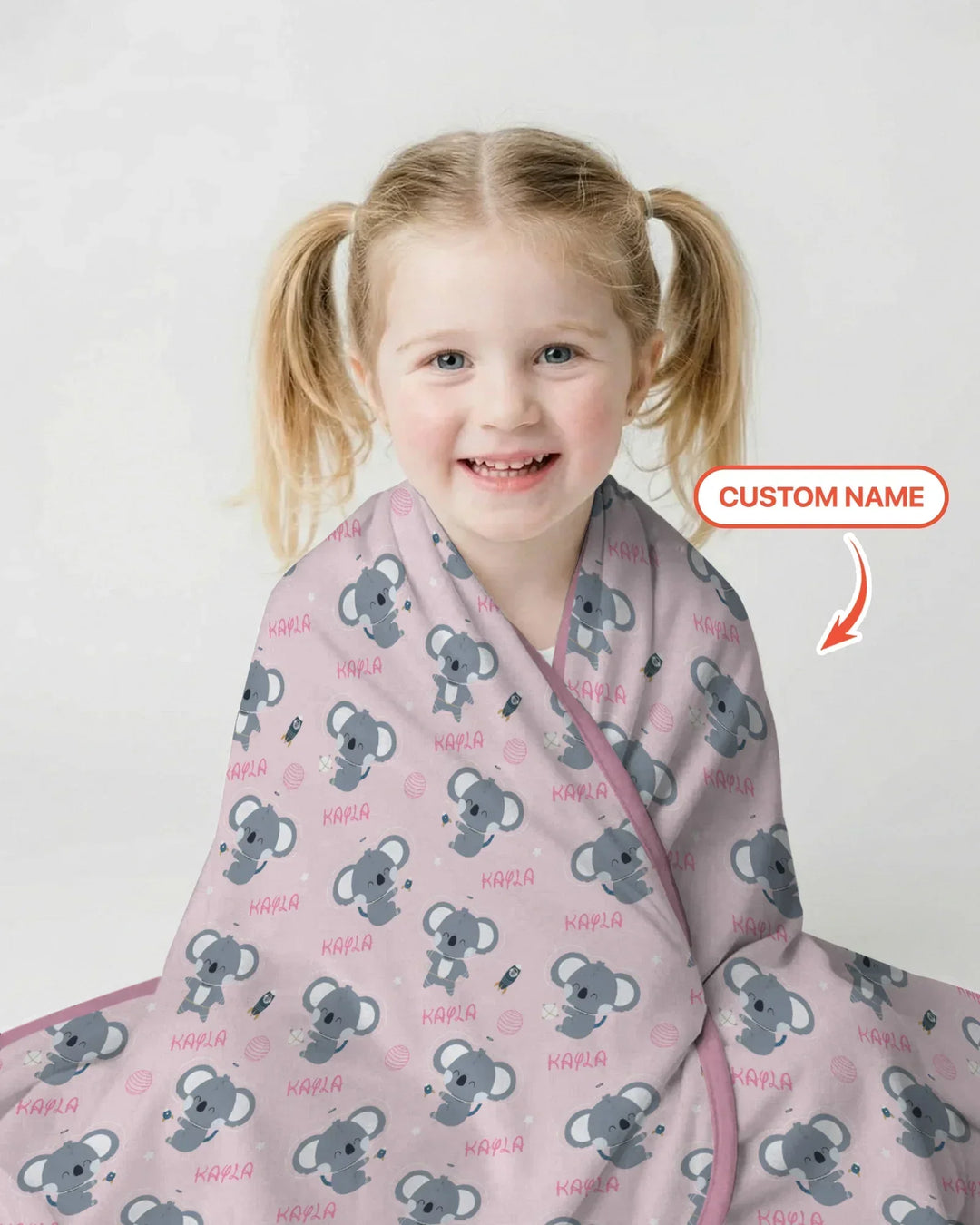 Custom Name Cosmic Koala Bamboo Blanket