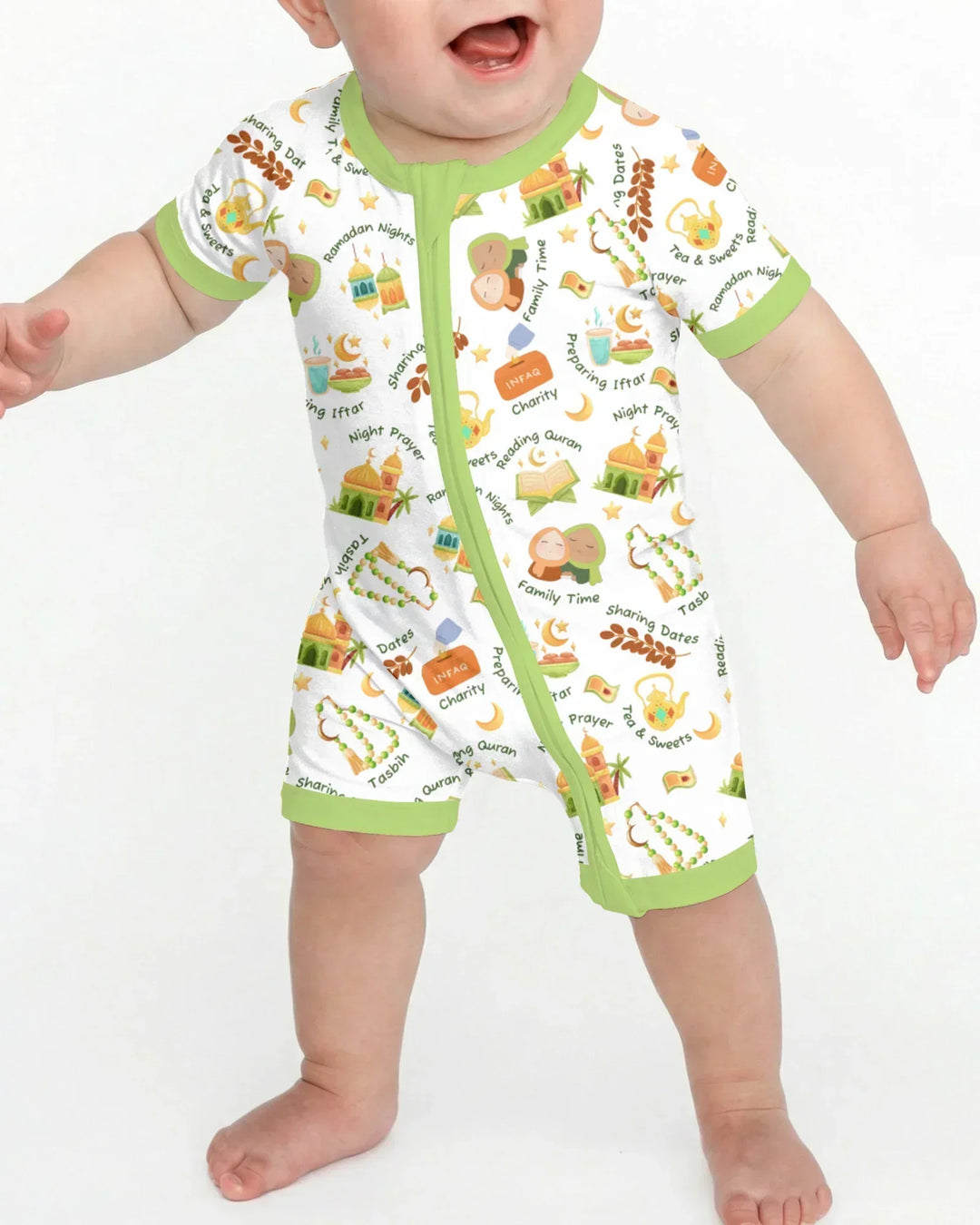 Ramadan Mubarak Matching Family Bamboo Shorty Zippy