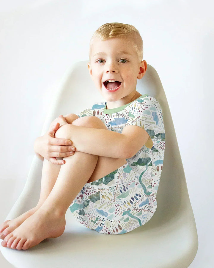 Whimsical Psalms 23 Map Bamboo Two Piece Short Sleeve Shorts Pajama Set