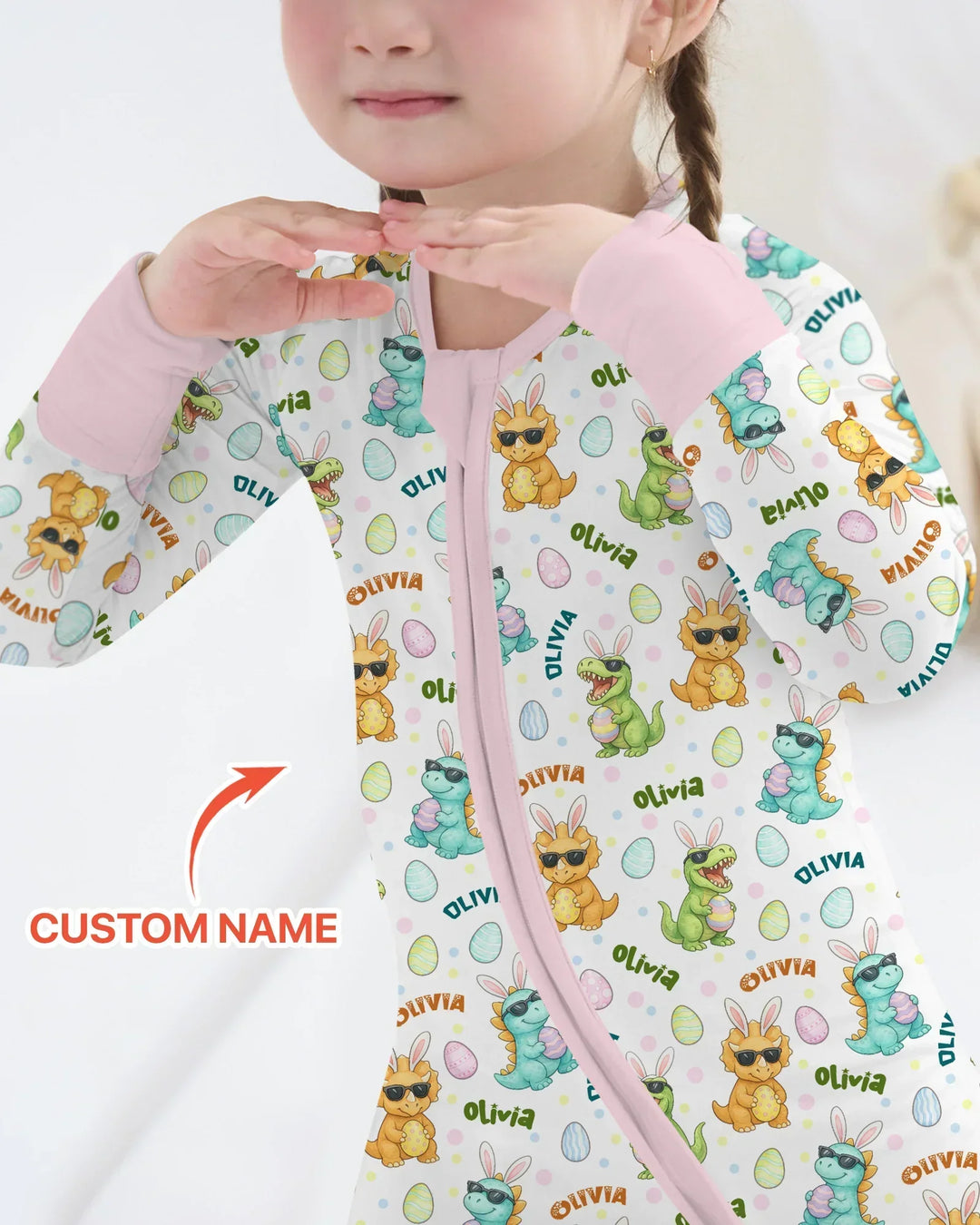 Custom Name Dinosaur on the Hunt Bamboo Convertible Zippy
