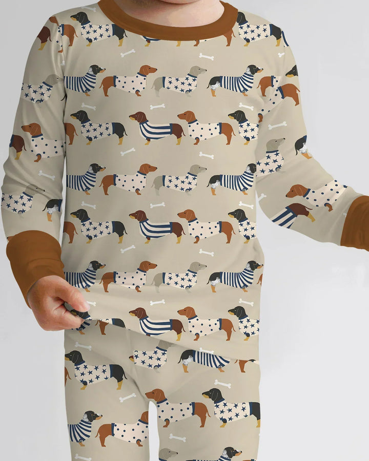 Cute Wieners Bamboo Two Piece Long Sleeve Pajama Set