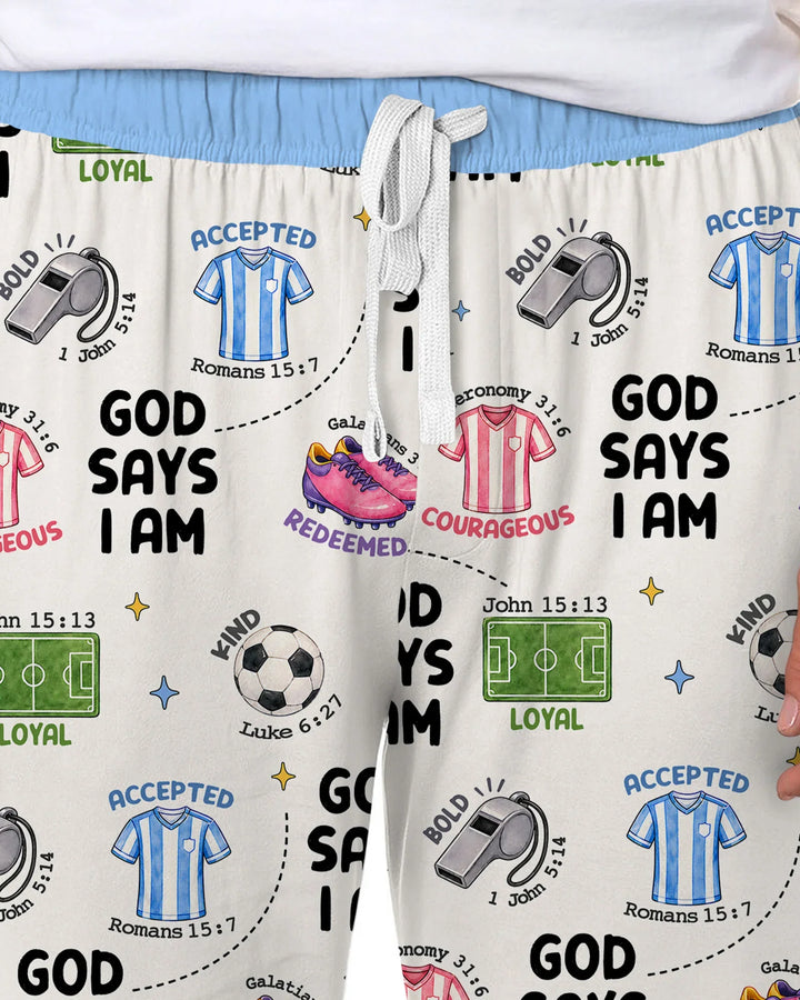 God Says I Am Soccer Bamboo Men's Pajama Set
