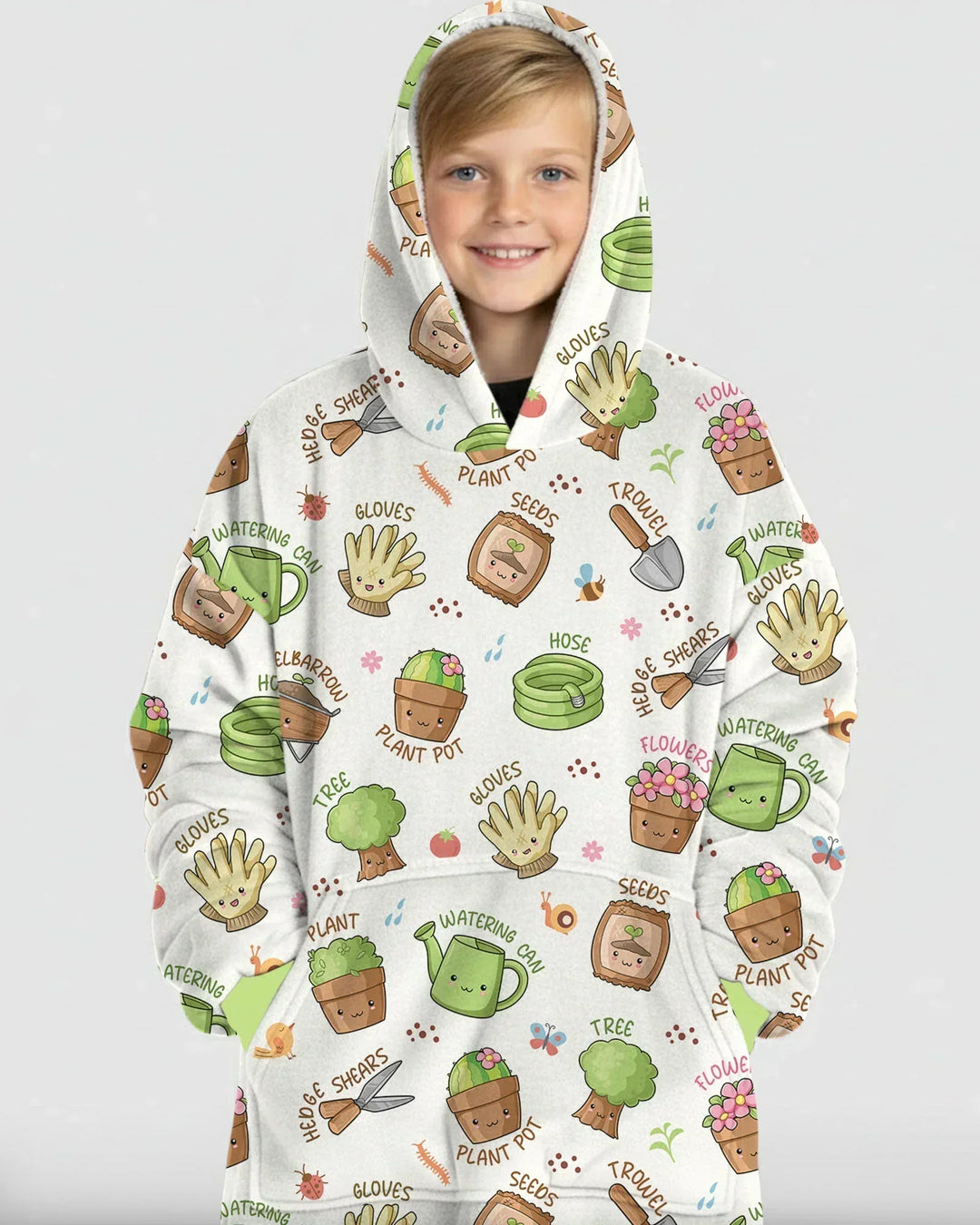 Kawaii Garden Crew Wearable Bamboo Blanket Hoodie