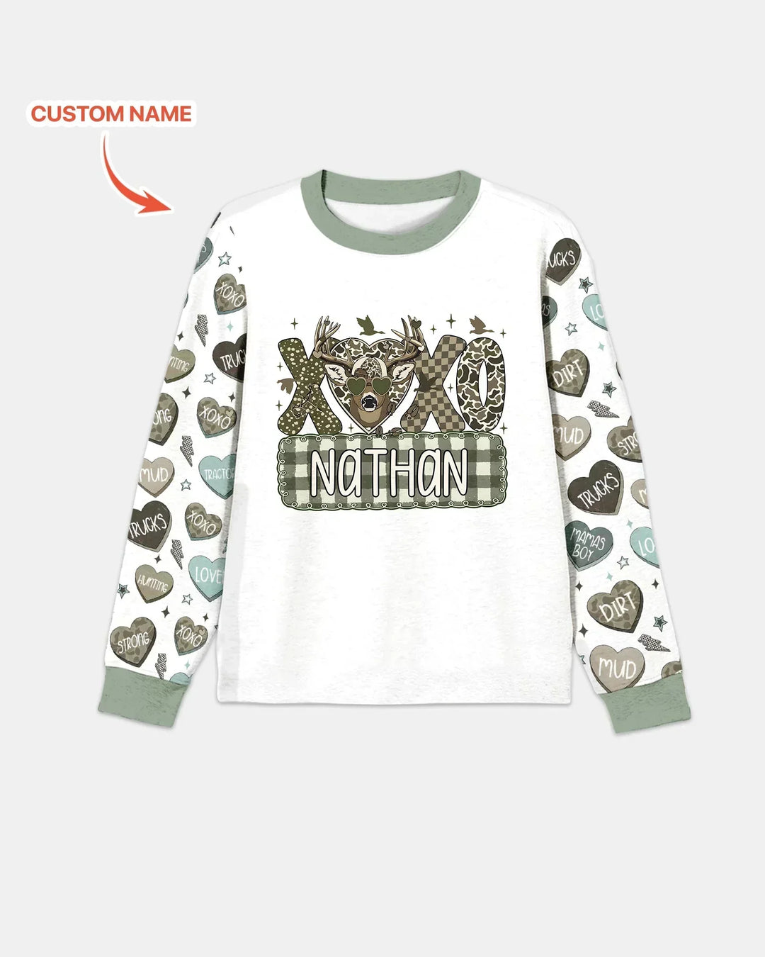 Personalized Hunting Sweethearts Candy Daddy & Me Matching Bamboo Men's Pajama Set