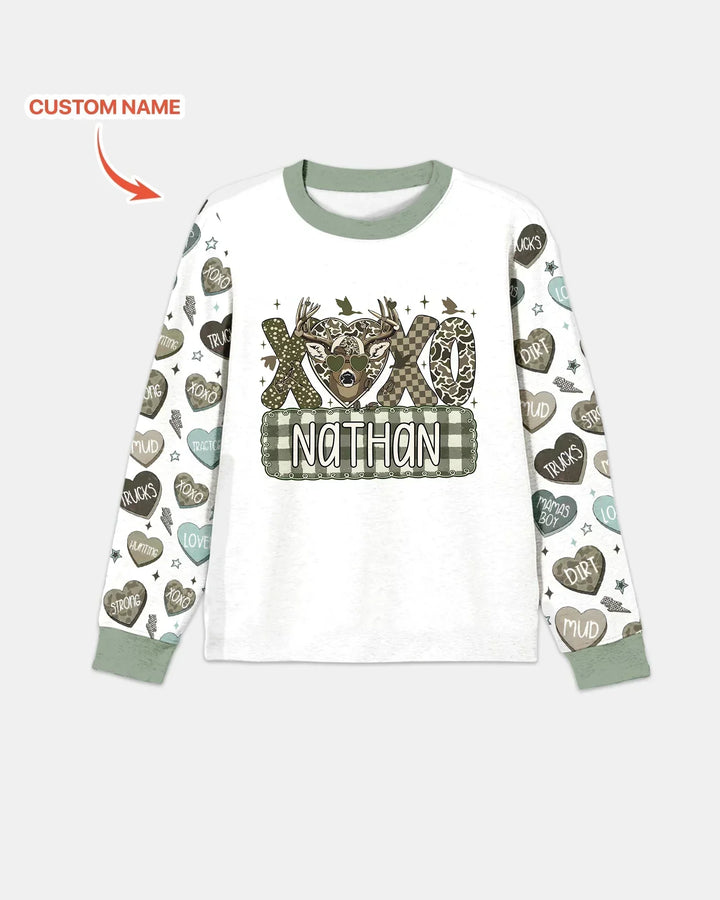 Personalized Hunting Sweethearts Candy Daddy & Me Matching Bamboo Men's Pajama Set