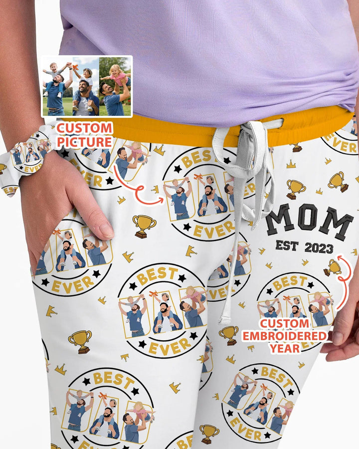 Personalized Family Matching Father's Day Embroidered Bamboo Women Pajama Set