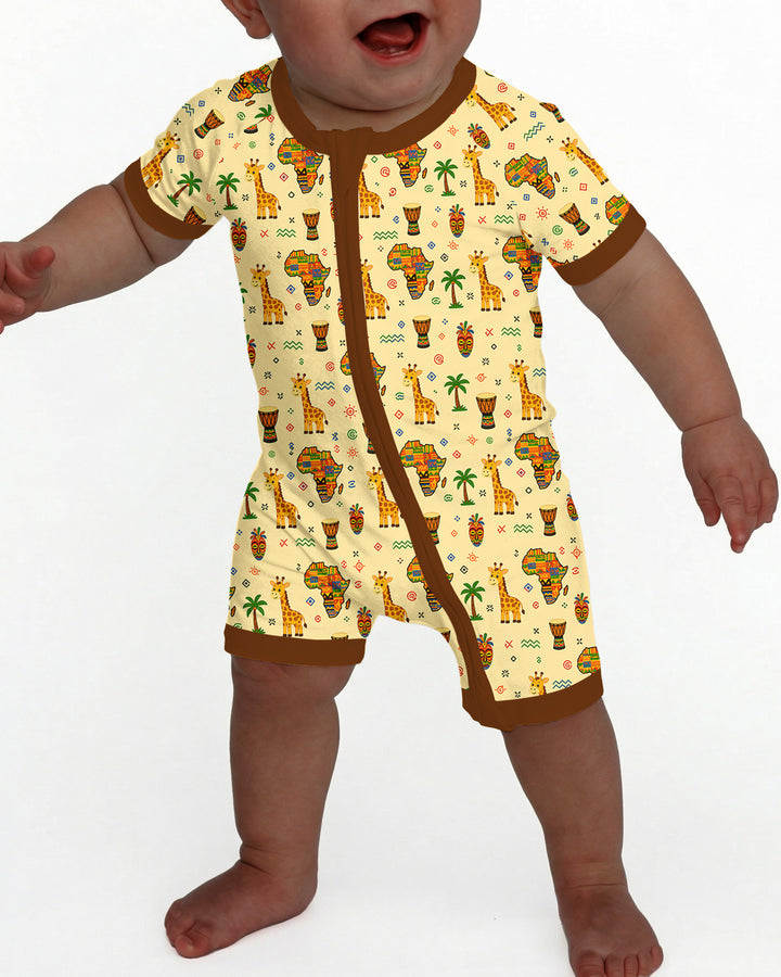 African Culture Bamboo Shorty Zippy