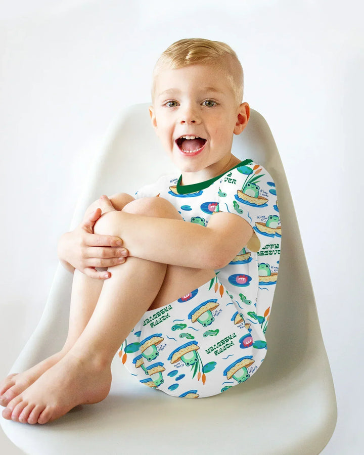 Hoppy Passover Family Matching Bamboo Two Piece Short Sleeve Shorts Pajama Set
