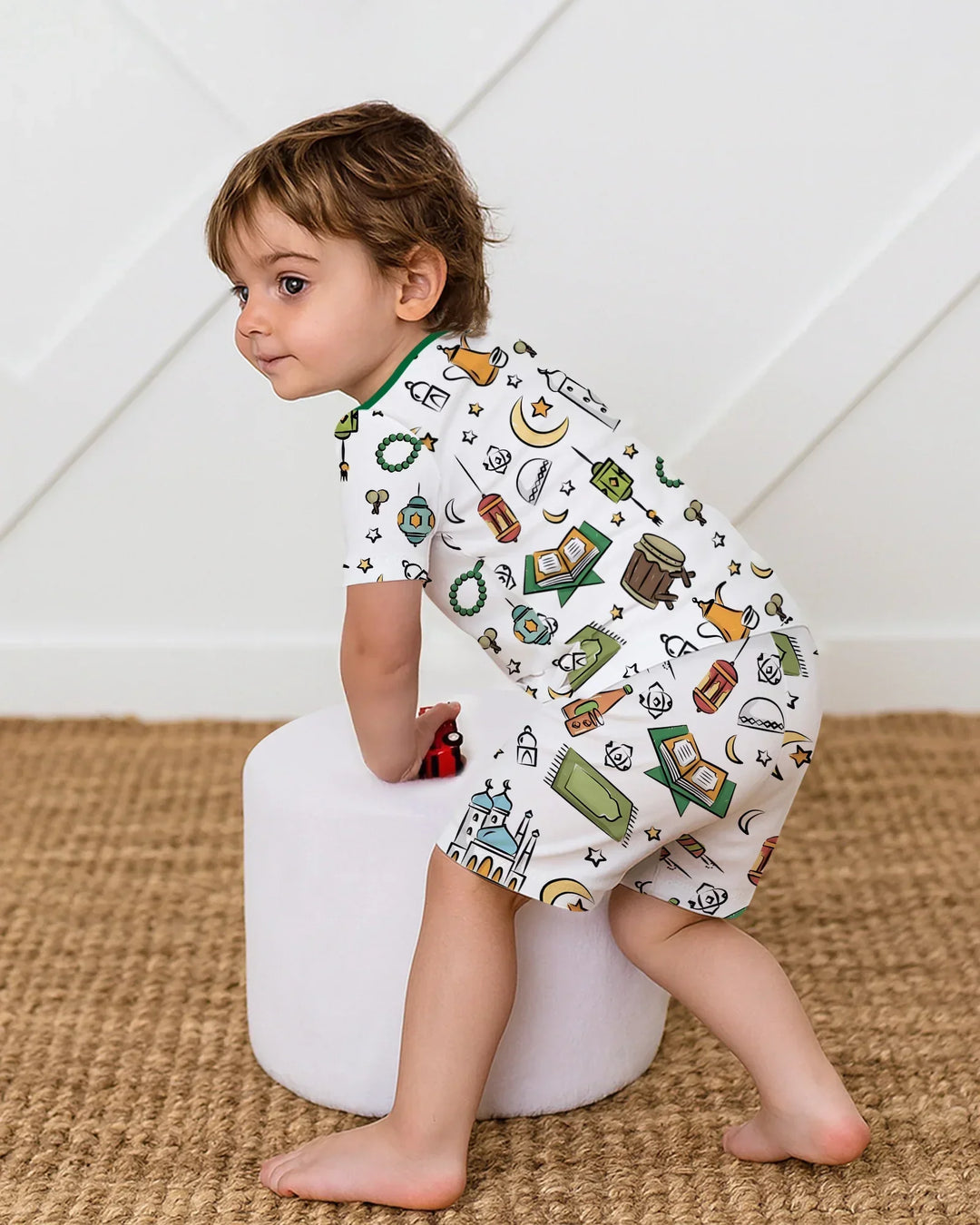 Ramadan Blessings Family Matching Bamboo Two Piece Short Sleeve Shorts Pajama Set