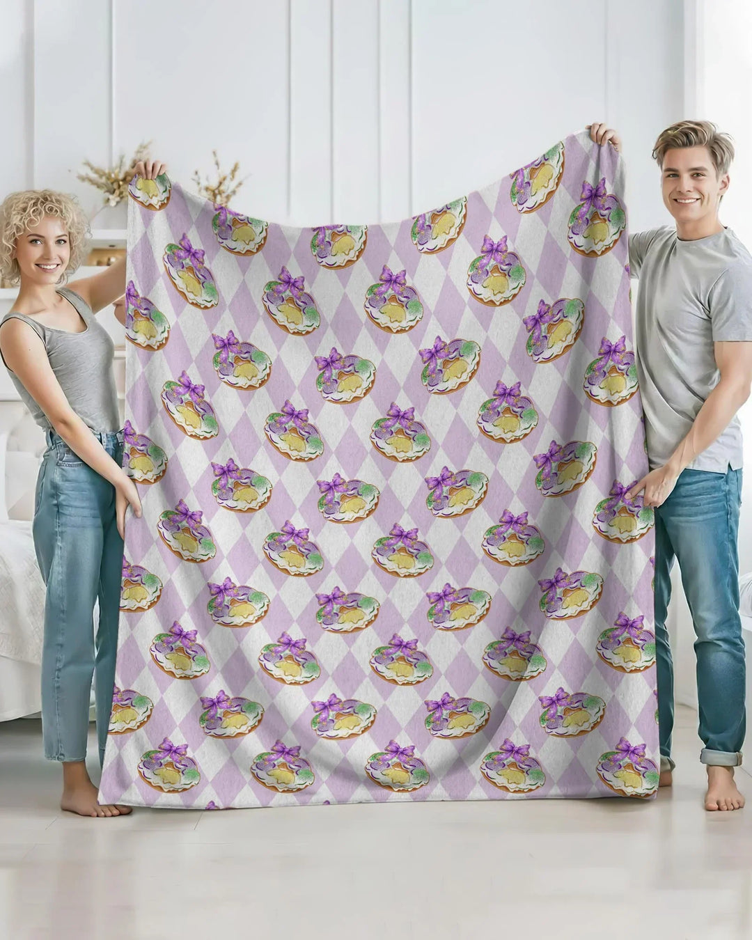Mardi Gras Donut Bamboo Blanket