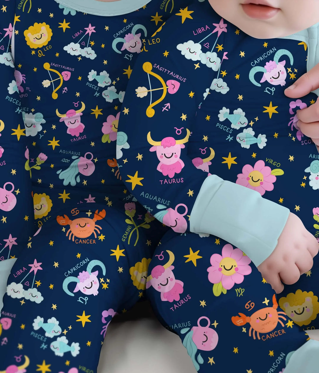 Zodiac Signs Bamboo Two Piece Long Sleeve Pajama Set